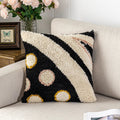 Axyaa Black Abstract Eye Cushion Cover for Home Decoration