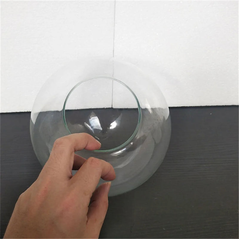 Axyaa Clear Glass Lamp Shade- Transparent Round Light Cover- DIY Replacement- D13cm-D25cm