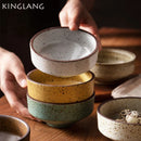 Axya Coarse Pottery Eating Bowl - Japanese Style Noodles Rice Bowl, Retro Design