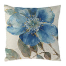 Blue Flowers & Birds Pattern Cushion Cover, Axyaa Home Decor Pillow Case