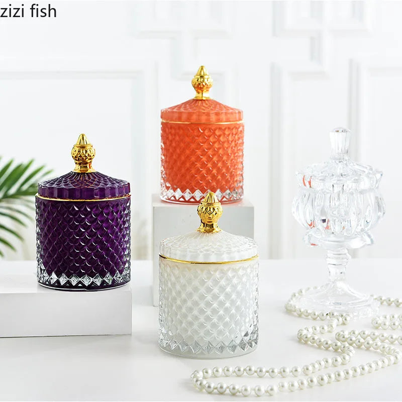 Axya Crown Crystal Storage Jar with Lid for Aroma Candles and Jewelry