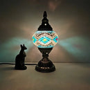 Axyaa Turkish Mosaic Glass Table Lamp: Vintage Art Deco Handcrafted Romantic Bed Light