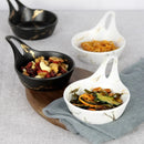 Axya Small Black Ceramic Plate Bowl Set for Kitchen Tableware and Seasoning Dish