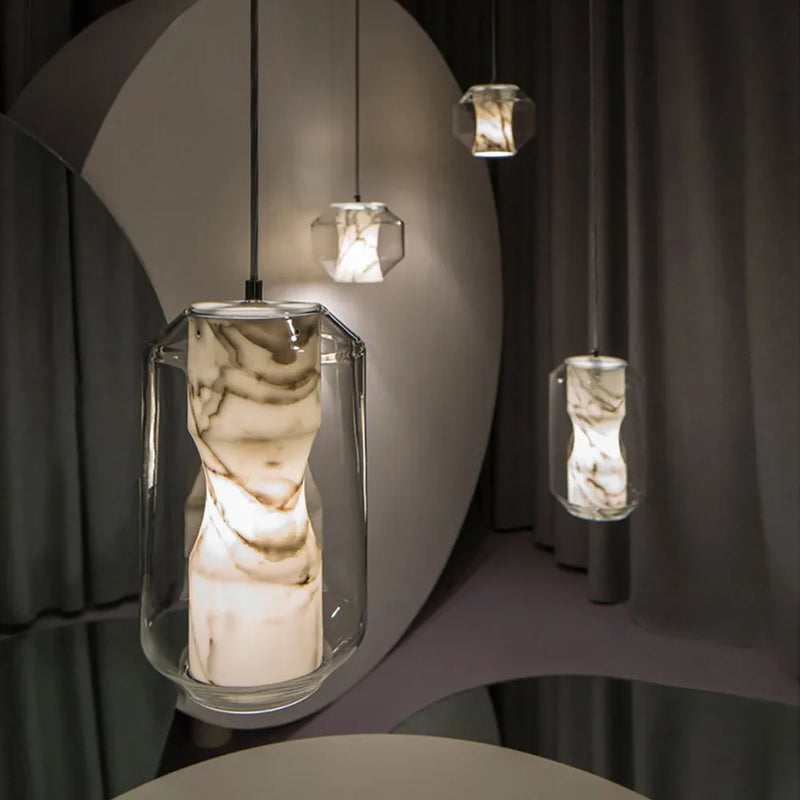 Axyaa Nordic Modern Glass LED Pendant Lights for Dining and Restaurants