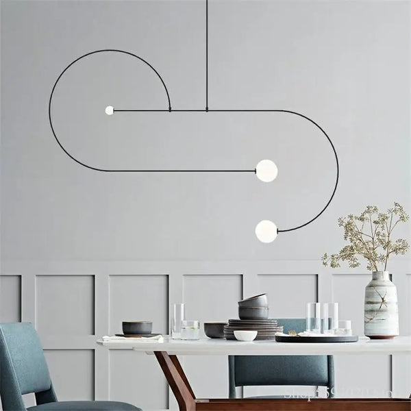 Axyaa Modern Iron Geometric LED Chandelier for Bedroom Living Room Restaurant