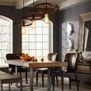 Axya Retro Loft Iron Wheel Pendant Chandelier Bar Cafe Vintage Industrial Hanging Light