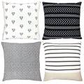 Axyaa White Geometric Cushion Covers 45x45 for Sofa Couch Living Room