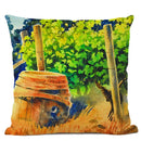 Axyaa Landscape Oil Painting Throw Pillow Cover, Trees Flowers Pastoral Decor, 45x45CM