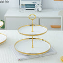 Axya Luxury White Gold Dessert Stand: Multi-layer Display Tray for Cakes, Fruits, Candies
