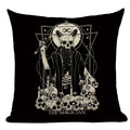 Axyaa Mexico Skull Decor Pillow Cover - Black Tarot Horror Ghost Home Decor
