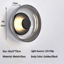 Axyaa Smoke Grey Glass Wall Light, Luxury Golden Sconce Fixture for Home Decor