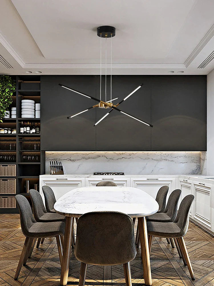 Axya Light Luxury Chandelier: Simple, Creative, Nordic Lamps for Dining Room and Bedroom