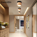Axyaa Nordic Wood LED Ceiling Light: Modern Iron Wooden Lamp for Home Living Room