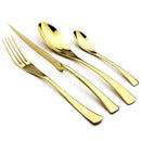 Axyaa 16-Piece Black Stainless Steel Cutlery Set for Dining and Entertaining
