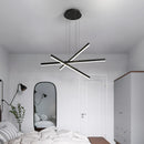 Axyaa Black Acrylic LED Chandelier for Modern Minimalist Home Interior Lighting