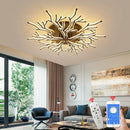 Axyaa Modern LED Chandelier - White/Black - Living Room Bedroom Fixtures