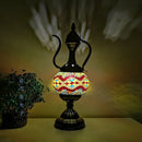 Axyaa Mediterranean Art Deco Turkish Mosaic Table Lamp - Handcrafted Glass Bed Light