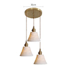 Axyaa Nordic White Ceramic LED Pendant Light with Knob Switch - Modern Copper Hanging Lamp