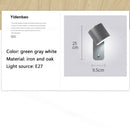 Axyaa Nordic LED Wall Light Iron Wood Lamp for Bedroom and Study