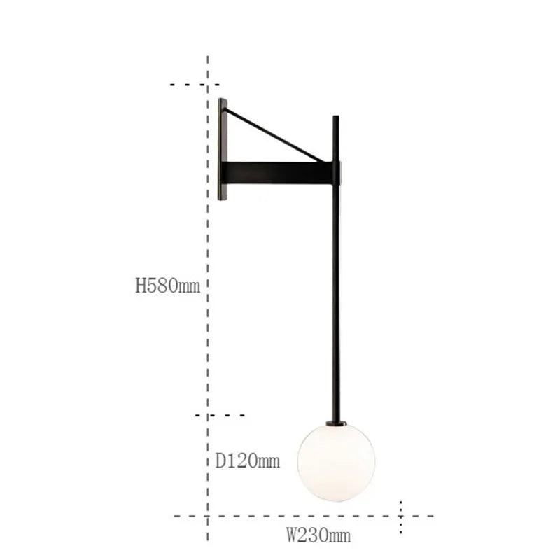 Axyaa Nordic Iron Wall Lamp Geometric Design for Living Room Bedroom