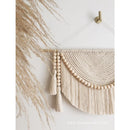 Axyaa Macrame Wall Hanging Tapestry with Wood Beads and Tassels - Handmade Woven Decor