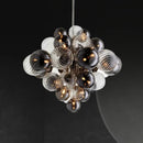 Axyaa Glass Globe LED Chandelier: Nordic Luxury Metal Pendant Lighting