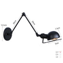 Axyaa Adjustable LED Wall Lamp for Bedside Study Loft Vintage Swing Arm