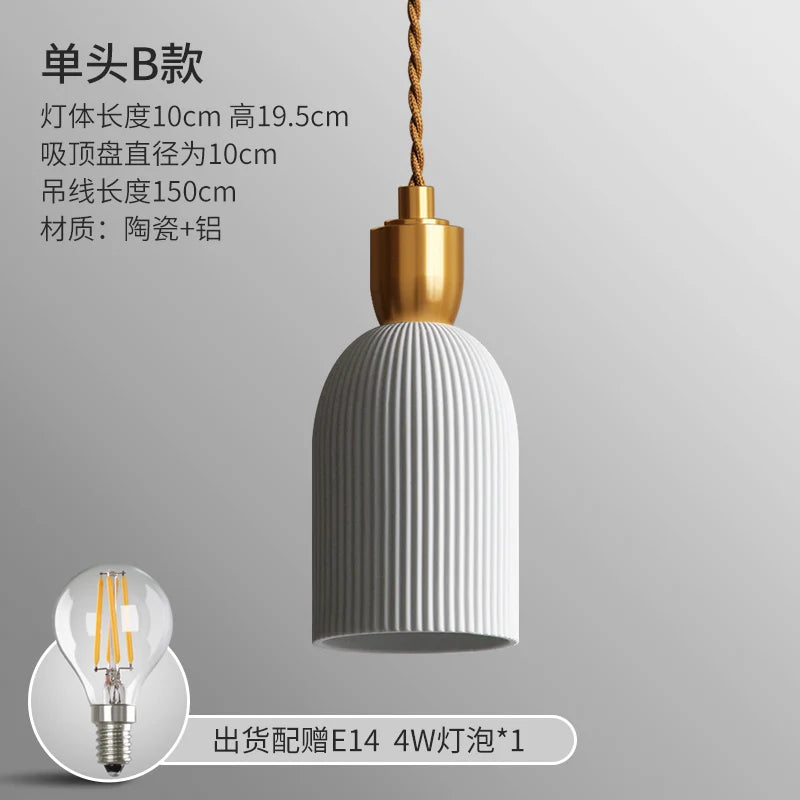 Axyaa Ceramic Pendant Lights Modern Hanglamp for Bedroom Living Room