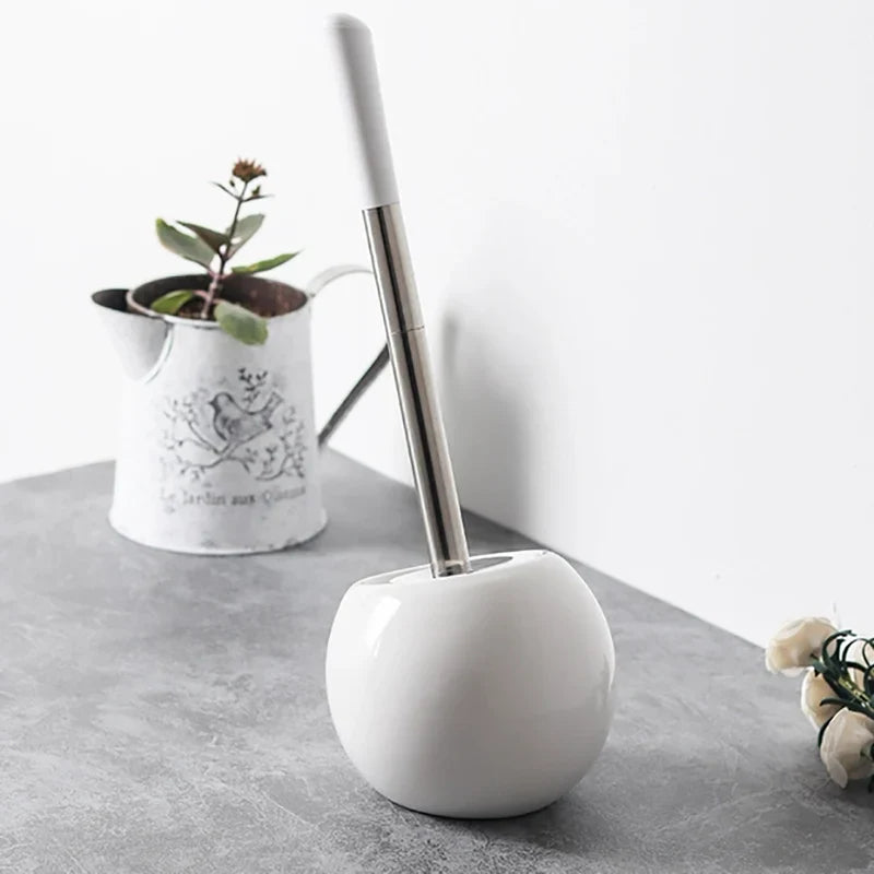 Axya Ceramic Toilet Brush - Bathroom Cleaning & Decoration Essential