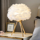 Axyaa Feather Table Lamp: Modern & Romantic Bedroom Decor