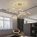 Axyaa Golden Ring LED Chandelier for Living Room Kitchen Dining Room Lighting
