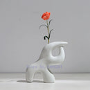 Axyaa Abstract Flower Vase | Modern Home Decor | Ceramic Hydroponic Craft
