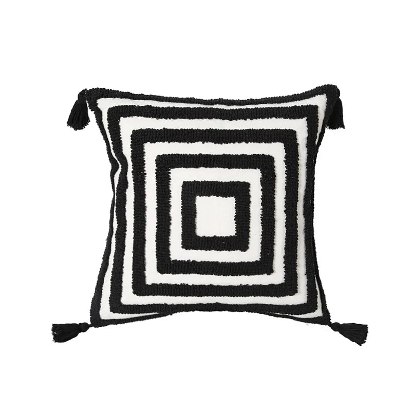 Axyaa Tufted Geometric Cushion Cover for Modern Home Decor