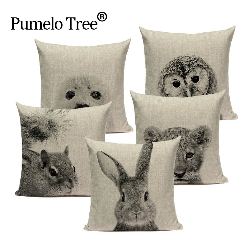 Axyaa Animal Print Cushion Covers - High Quality Decorative Pillows for Sofa