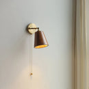 Axyaa Adjustable Copper Arm Wooden Wall Lamp LED Sconce