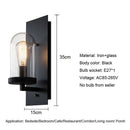 Axyaa Retro Loft Glass Wall Sconce for Warehouse Corridor Living Room Bedroom