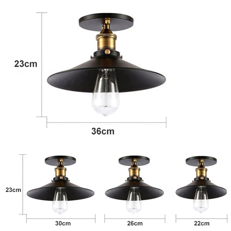 Axyaa Retro Industrial Ceiling Lamp for Loft Balcony Corridor American Country Lighting