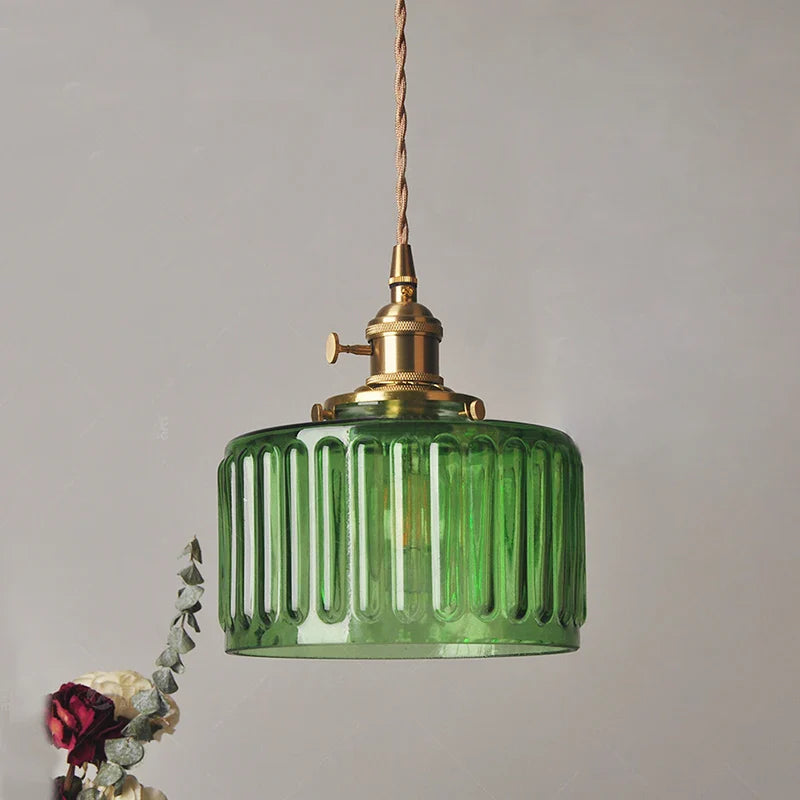 Axyaa Japanese LED Glass Pendant Lamp Modern Hanging Light for Home Decor