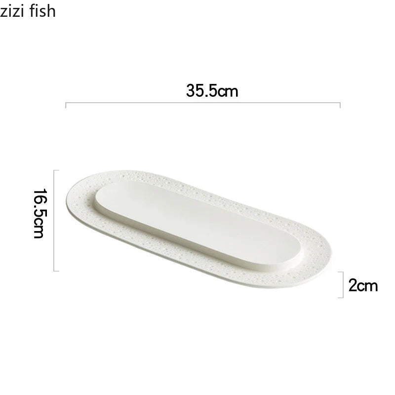 Axya Ceramic Snack Plate Set for Dining Table and Sushi Serving
