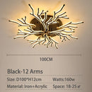Axyaa Modern LED Chandelier - White/Black - Living Room Bedroom Fixtures