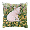 Axyaa Pig Oil Painting Cushion Cover Home Decor Sofa Chair 45X45cm