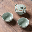 Axya Ceramic Tea Set for Modern Home Decor and Travel