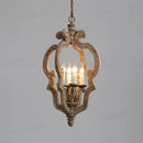 Axyaa Vintage Wooden 4-Light Chandelier for Living Room, Kitchen, Dining Room, Bedroom