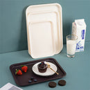 White Plastic Dinner Plate Set by Axyaa: Nordic Style Rectangular Tray for Home & Hotel