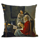 Art Oil Painting Pearl Girl Cushion Cover 45*45cm Axyaa Home Decor Art Accessories