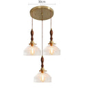 Axyaa Green Glass LED Pendant Light with Wood Hangle & Copper Socket