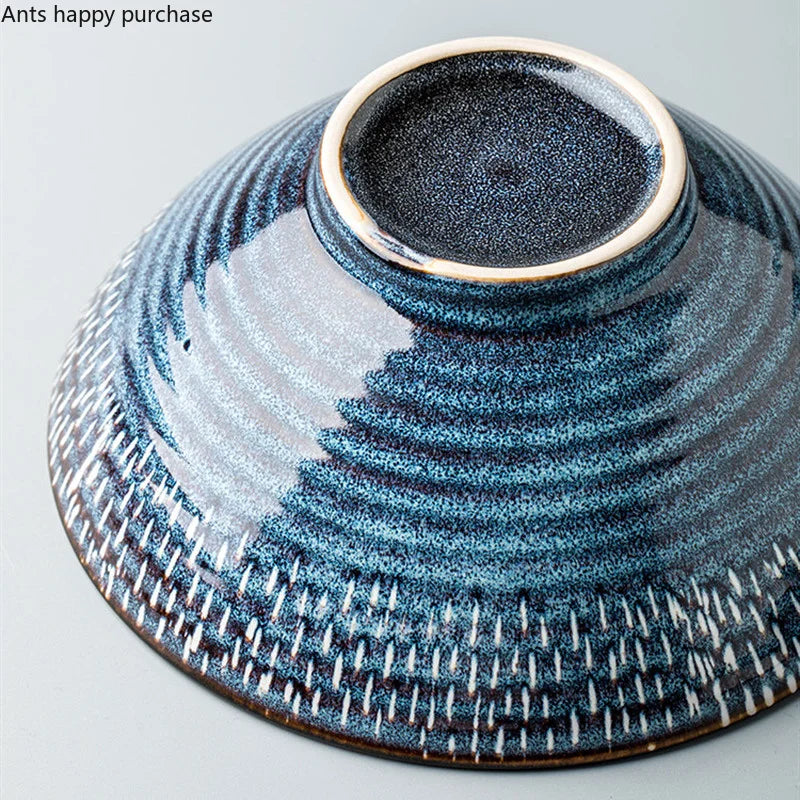 Axya Blue Ceramic Soup Bowl Set for Elegant Dining and Serving
