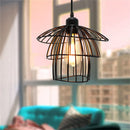 Industrial Vintage Loft Pendant Iron Cage Light by Axyaa - Black