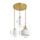 Axyaa Copper Ceramic LED Pendant Light Modern Hanging Lamp for Home Indoor Lighting