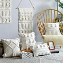 Axyaa Ivory Cushion Cover - Boho Style Tuft Tassels - Home Decor - Neutral Bedroom